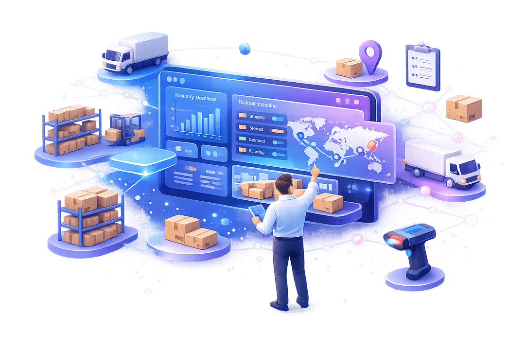 Warehouse management illustration